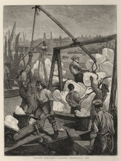 London Sketches, Landing Norwegian Ice by William Bazett Murray
